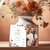 Elegante Terracotta Wildflower bruiloft Save The Date
