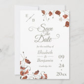 Elegante Terracotta Wildflower bruiloft Save The Date (Voorkant)