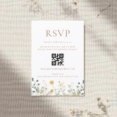 Elegante Terracotta Wildflower Wedding QR code RSV RSVP Kaartje