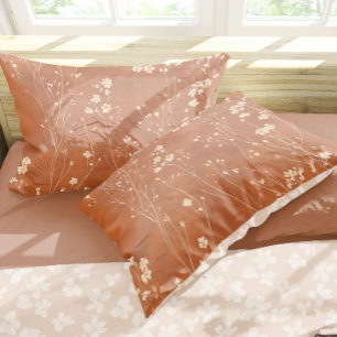 Elegante Terracotta Wildflowers Kussensloop