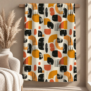 Elegante Terracotta Zwarte Boho Regenboog Worpdeke Fleece Deken
