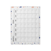 Elegante Terrazzo maandelijkse kalender planner Notitieblok (Linkerzijde)