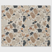 Elegante Terrazzo Textured Wrapping Paper Roll Cadeaupapier (Vlak)