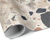 Elegante Terrazzo Textured Wrapping Paper Roll Cadeaupapier (Rol Hoek)