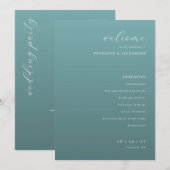 Elegante Tewl Trouwceremonie Schema Programmakaart (Voorkant / Achterkant)