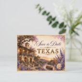 Elegante Texas Save the Date Trouw Uitnodiging (Staand voorkant)