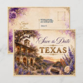 Elegante Texas Save the Date Trouw Uitnodiging (Voorkant / Achterkant)