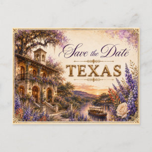 Elegante Texas Save the Date Trouw Uitnodiging