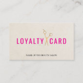 Elegante textuur Beige Pink Faux Gold Schaar vet Klantenkaartje (Voorkant)