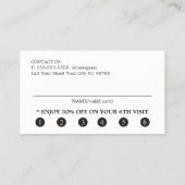 Elegante textuur beige roze zwarte schaar vet klantenkaartje (Achterkant)