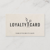 Elegante textuur beige roze zwarte schaar vet klantenkaartje (Voorkant)