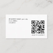 Elegante Textuur Grijs QR Code Consultant  Visitekaartje (Achterkant)