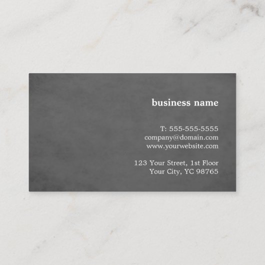 Elegante textuur grijs vet monogram consultant visitekaartje (Achterkant)