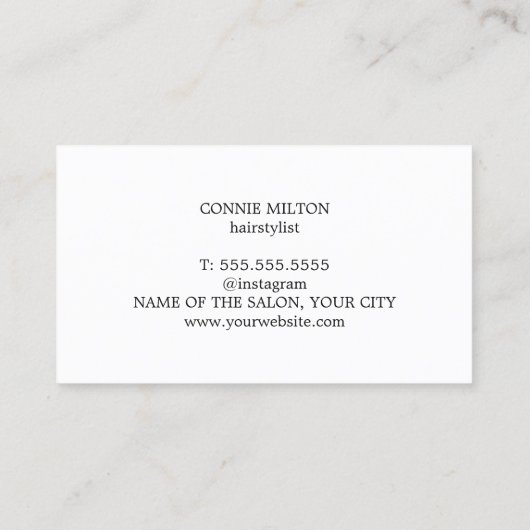 Elegante Textuur Pastel Stijlvolle Hair Stylist Visitekaartje (Achterkant)