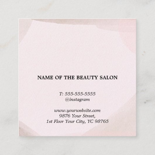 Elegante textuur pastelsalon afsprakenkaartje (Achterkant)