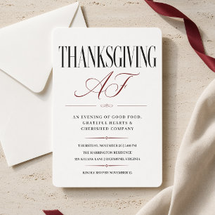 Elegante Thanksgiving AF familiediner Kaart