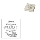 Elegante Thanksgiving Cornucopia Familieadres Rubberstempel (Gestempeld)