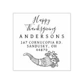 Elegante Thanksgiving Cornucopia Familieadres Rubberstempel (Afrduk)