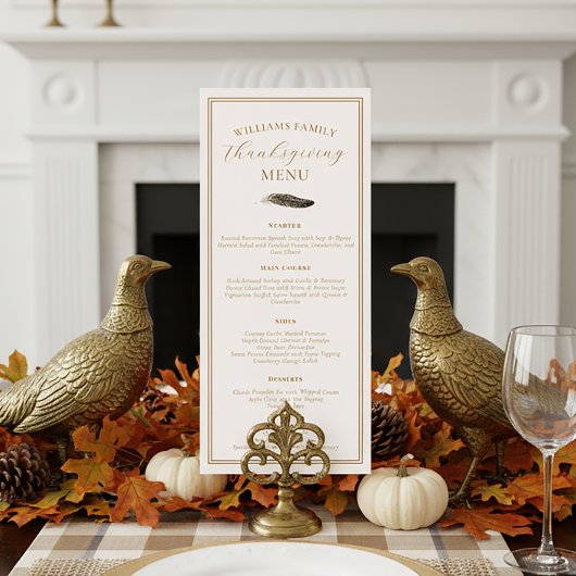 Elegante Thanksgiving-diner Fall Fazantveer  Menu
