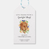 Elegante Thanksgiving-diner Geef dank Dankbaar Cadeaulabel (Voorkant)