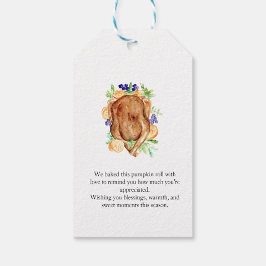 Elegante Thanksgiving-diner Geef dank Dankbaar Cadeaulabel (Achterkant)
