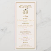 Elegante Thanksgiving-diner herfst witte pompoen  Menu (Voorkant)