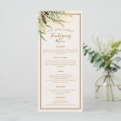 Elegante Thanksgiving-diner herfstveer  Menu (Staand voorkant)