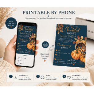 Elegante Thanksgiving-diner Pompoen Herfstbladeren Kaart