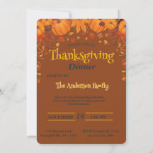 Elegante Thanksgiving-diner Pompoen Herfstbladeren