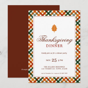 Elegante Thanksgiving Dinner Party Kaart