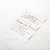 Elegante Thanksgiving Dinner Party Psalm 100:4 Folie Uitnodiging (Gedraaid)