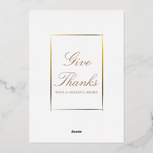 Elegante Thanksgiving Dinner Party Psalm 100:4 Folie Uitnodiging (Achterkant)