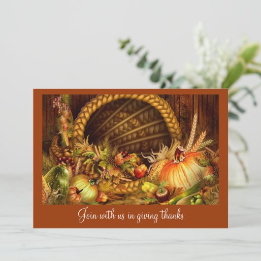 Elegante Thanksgiving Dinner Party Uitnodigingen (Staand voorkant)