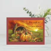 Elegante Thanksgiving Dinner Party Uitnodigingen (Staand voorkant)