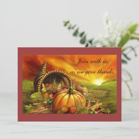 Elegante Thanksgiving Dinner Party Uitnodigingen (Staand voorkant)