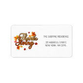 Elegante Thanksgiving gebladerte herfst herfst Adr Etiket (Voorkant)