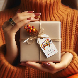 Elegante Thanksgiving gebladerte herfst herfst Cadeaulabel