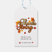 Elegante Thanksgiving gebladerte herfst herfst Cadeaulabel (Voorkant)