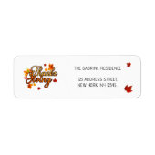 Elegante Thanksgiving gebladerte herfst herfst Ret Etiket (Voorkant)