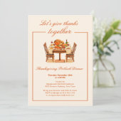 Elegante Thanksgiving Geef Dank Dinersuitnodiging Kaart (Staand voorkant)