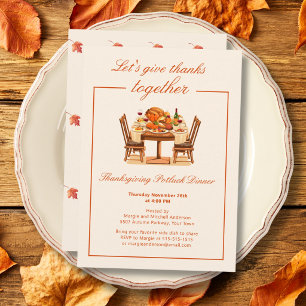 Elegante Thanksgiving Geef Dank Dinersuitnodiging Kaart
