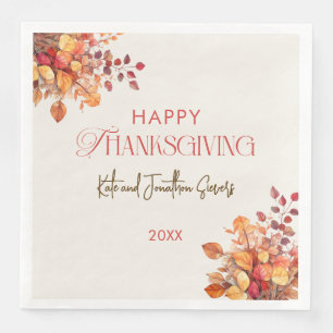 Elegante Thanksgiving herfstbladeren Servet