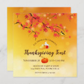 Elegante Thanksgiving herfstboom, taart, cider Kaart (Voorkant / Achterkant)