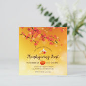 Elegante Thanksgiving herfstboom, taart, cider Kaart (Staand voorkant)