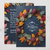 Elegante Thanksgiving Krans Uitnodiging Kaart (Voorkant / Achterkant)