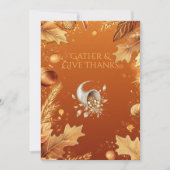 Elegante Thanksgiving met Cornucopia en Herfst Kaart (Voorkant)