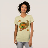 Elegante Thanksgiving Mixed Media Cornucopia ALL T-shirt (Voorkant volledig)