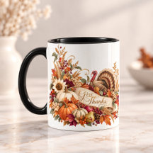 Elegante Thanksgiving-mok | Geef dank