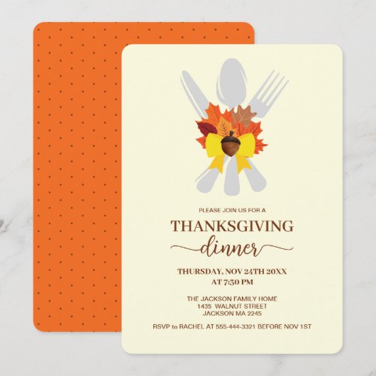 Elegante Thanksgiving oogst dinerfeest  Kaart (Voorkant / Achterkant)