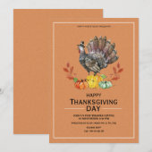 Elegante Thanksgiving Party Uitnodiging Kaart (Voorkant / Achterkant)